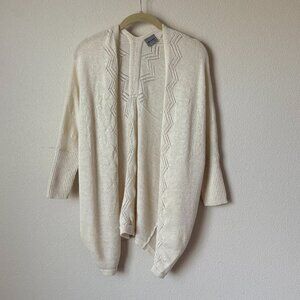 Totemmi Womens Alpaca Yoga Open Front Cardigan Size XS - S Asymmetric Hem Peru